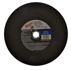 Milwaukee Tool - 14" 36 Grit Aluminum Oxide Cutoff Wheel - 3/32" Thick, 1" Arbor, 4,365 Max RPM, Use with Angle Grinders - Exact Tool & Supply