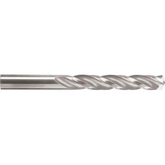 SGS - 8.9mm 150° Spiral Flute Solid Carbide Screw Machine Drill Bit - AlTiN Finish, Right Hand Cut, 40mm Flute Length, 84mm OAL, Standard Point, Straight Shank - Exact Tool & Supply