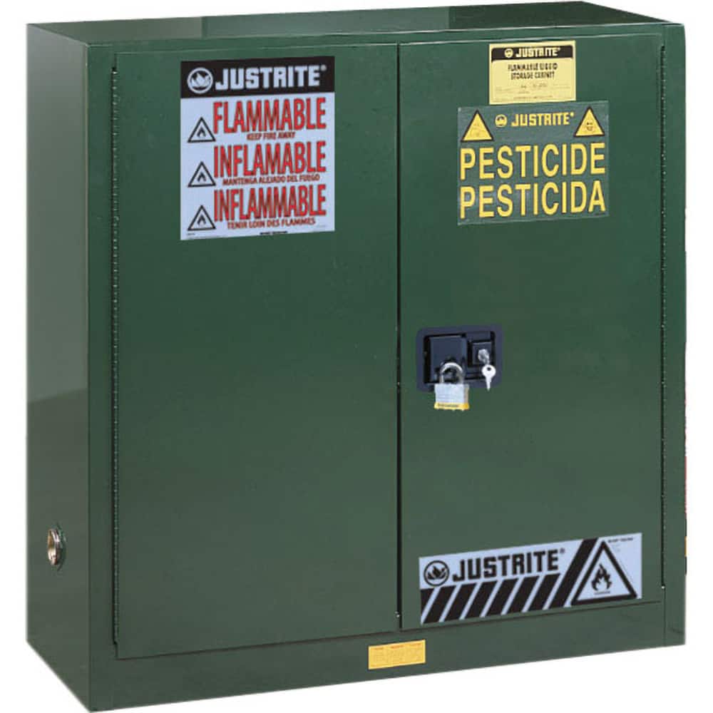 Justrite - 2 Door 1 Shelf 30 Gal Safety Cabinet for Flammable Substances - Exact Tool & Supply