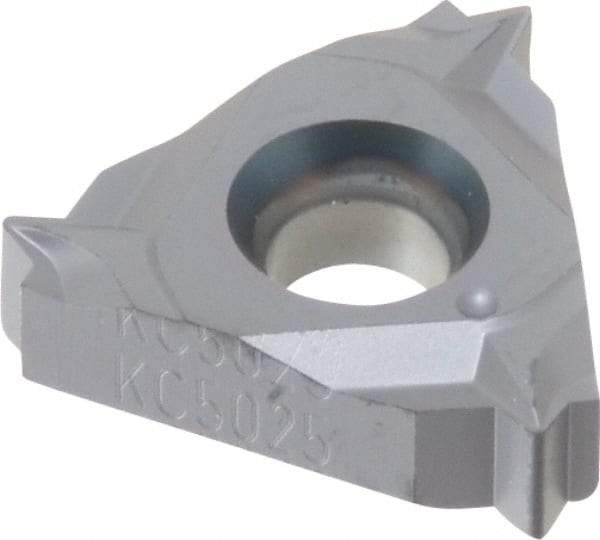 Kennametal - 16ER External Right Hand 14 UN Laydown Threading Insert - Grade KC5025, TiAlN Coated Carbide, 9.53mm Inscribed Circle - Exact Tool & Supply