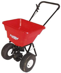 Made in USA - 80 Lb Polyethylene Walk Behind Broadcast Landscape Spreader - 10" Pneumatic Wheels - Exact Tool & Supply