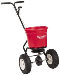 Made in USA - 50 Lb Polyethylene Walk Behind Broadcast Landscape Spreader - 13" Wheels - Exact Tool & Supply