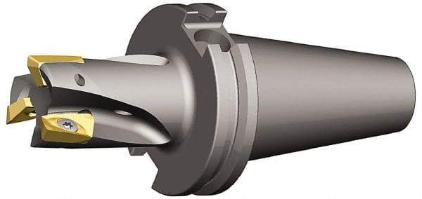 Kennametal - 1" Cut Diam, 18mm Max Depth of Cut, 131.75mm OAL, Indexable Square Shoulder End Mill - EC18.., EP18.. Inserts, CAT 40 Taper Shank, 0° Lead Angle, Through Coolant - Exact Tool & Supply