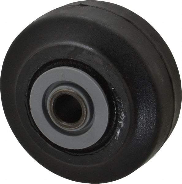 Albion - 3-1/4 Inch Diameter x 1-1/2 Inch Wide, Solid Rubber Caster Wheel - 140 Lb. Capacity, 1-5/8 Inch Hub Length, 1/2 Inch Axle Diameter, Roller Bearing - Exact Tool & Supply