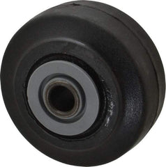 Albion - 3-1/4 Inch Diameter x 1-1/2 Inch Wide, Solid Rubber Caster Wheel - 140 Lb. Capacity, 1-5/8 Inch Hub Length, 1/2 Inch Axle Diameter, Roller Bearing - Exact Tool & Supply