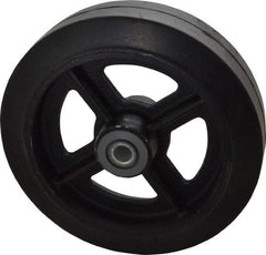 Albion - 8 Inch Diameter x 2 Inch Wide, Solid Rubber Caster Wheel - 500 Lb. Capacity, 2-3/16 Inch Hub Length, 3/4 Inch Axle Diameter, Roller Bearing - Exact Tool & Supply