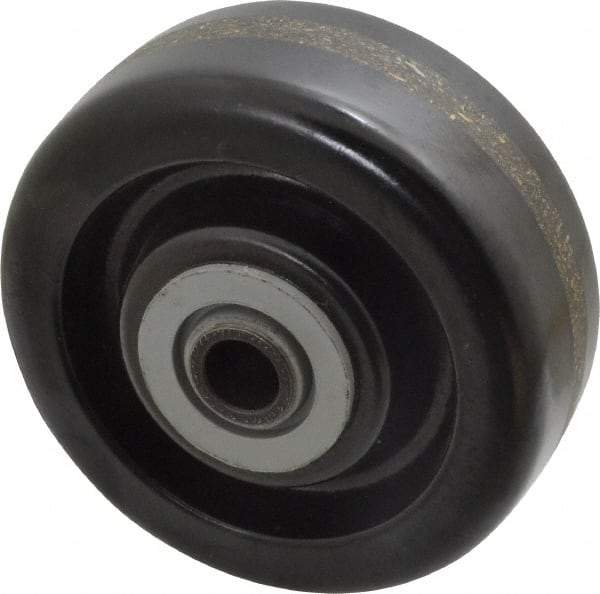 Albion - 4 Inch Diameter x 1-1/2 Inch Wide, Phenolic Caster Wheel - 600 Lb. Capacity, 1-5/8 Inch Hub Length, 1/2 Inch Axle Diameter, Roller Bearing - Exact Tool & Supply