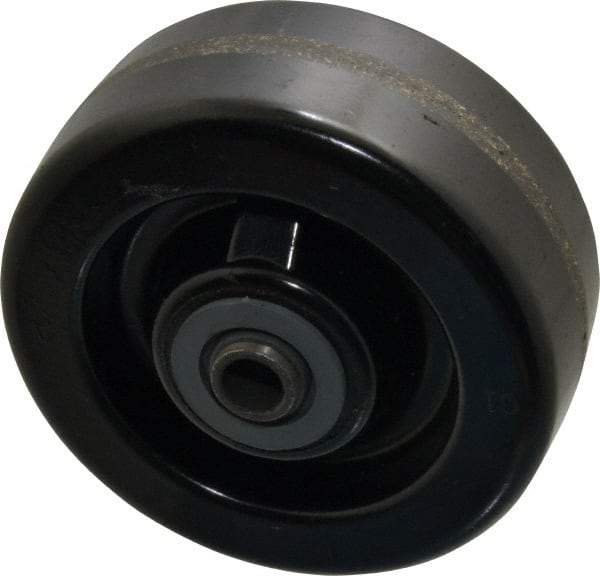 Albion - 5 Inch Diameter x 2 Inch Wide, Phenolic Caster Wheel - 1,200 Lb. Capacity, 2-3/16 Inch Hub Length, 1/2 Inch Axle Diameter, Roller Bearing - Exact Tool & Supply