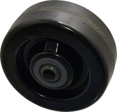 Albion - 5 Inch Diameter x 2 Inch Wide, Phenolic Caster Wheel - 1,200 Lb. Capacity, 2-3/16 Inch Hub Length, 1/2 Inch Axle Diameter, Roller Bearing - Exact Tool & Supply