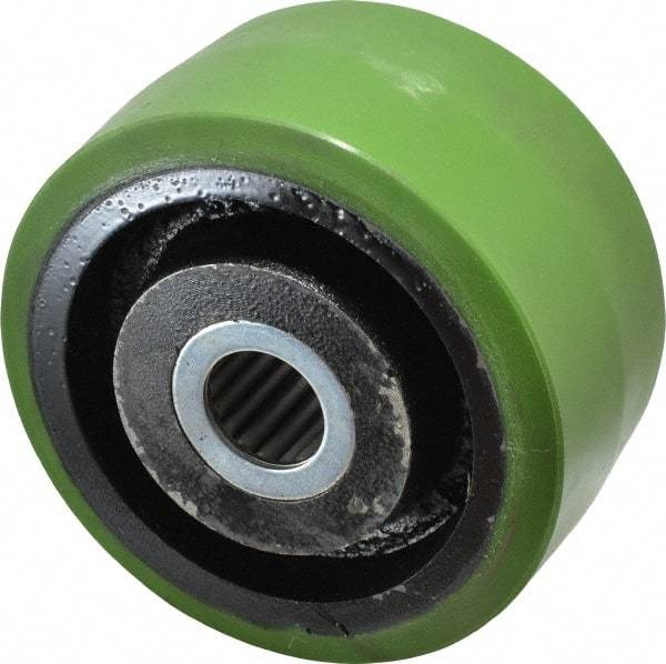 Albion - 6 Inch Diameter x 3 Inch Wide, Polyurethane Caster Wheel - 2,040 Lb. Capacity, 3-1/4 Inch Hub Length, 1-1/4 Inch Axle Diameter, Roller Bearing - Exact Tool & Supply