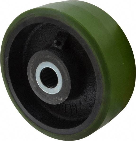 Albion - 8 Inch Diameter x 3 Inch Wide, Polyurethane Caster Wheel - 2,520 Lb. Capacity, 3-1/4 Inch Hub Length, 1-1/4 Inch Axle Diameter, Roller Bearing - Exact Tool & Supply