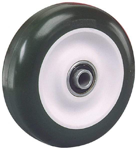 Albion - 5 Inch Diameter x 1-1/4 Inch Wide, Polyurethane Caster Wheel - 440 Lb. Capacity, 1-3/8 Inch Hub Length, 3/8 Inch Axle Diameter, Ball Bearing - Exact Tool & Supply