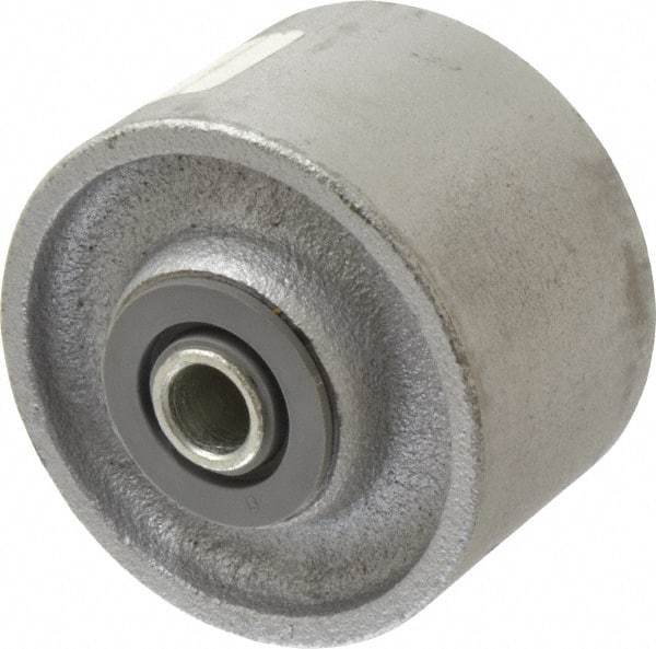 Albion - 3-1/4 Inch Diameter x 2 Inch Wide, Cast Iron Caster Wheel - 700 Lb. Capacity, 2-3/16 Inch Hub Length, 1/2 Inch Axle Diameter, Roller Bearing - Exact Tool & Supply