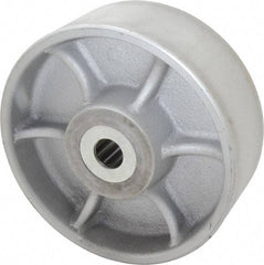 Albion - 8 Inch Diameter x 3 Inch Wide, Cast Iron Caster Wheel - 2,800 Lb. Capacity, 3-1/4 Inch Hub Length, 1 Inch Axle Diameter, Roller Bearing - Exact Tool & Supply