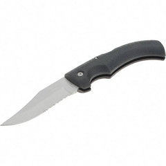 Gerber - 3-3/4" Blade, 8-3/4" OAL, Partially Serrated Clip Point Folding Knife - 4-7/8" Closed Length - Exact Tool & Supply