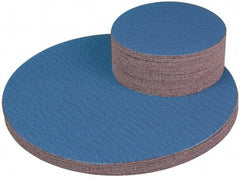 Superior Abrasives - 30" Diam, 60 Grit Zirconia Alumina Adhesive PSA Disc - Medium Grade, Blue, Cloth Backing, Flexible - Exact Tool & Supply