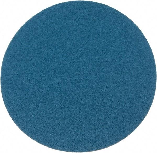 Superior Abrasives - 12" Diam, 36 Grit Zirconia Alumina Adhesive PSA Disc - Very Coarse Grade, Blue, X Weighted Backing, Flexible - Exact Tool & Supply