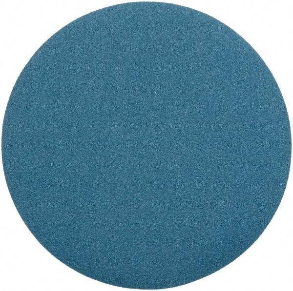 Superior Abrasives - 18" Diam, 40 Grit Zirconia Alumina Adhesive PSA Disc - Coarse Grade, Blue, Cloth Backing, Flexible - Exact Tool & Supply