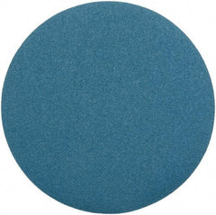 Superior Abrasives - 18" Diam, 40 Grit Zirconia Alumina Adhesive PSA Disc - Coarse Grade, Blue, Cloth Backing, Flexible - Exact Tool & Supply
