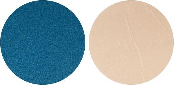 Superior Abrasives - 20" Diam, 36 Grit Zirconia Alumina Adhesive PSA Disc - Very Coarse Grade, Blue, Y Weighted Backing, Flexible - Exact Tool & Supply