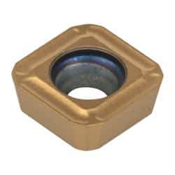 Seco - SPGX0602 C1 Grade T400D Carbide Indexable Drill Insert - TiAlN/TiN Finish, Square, 1/4" Inscribed Circle - Exact Tool & Supply
