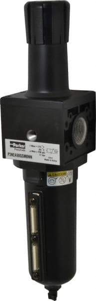 Parker - 1" NPT Port Heavy Duty 1 Piece Filter/Regulator FRL Unit - Metal Bowl, 250 SCFM, 250 Max psi, 15.95" High, Manual Drain - Exact Tool & Supply
