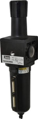 Parker - 1" NPT Port Heavy Duty 1 Piece Filter/Regulator FRL Unit - Metal Bowl, 250 SCFM, 250 Max psi, 15.95" High, Manual Drain - Exact Tool & Supply