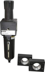 Parker - 1-1/2" NPT Port Heavy Duty 1 Piece Filter/Regulator FRL Unit - Metal Bowl, 250 SCFM, 250 Max psi, 15.95" High, Manual Drain - Exact Tool & Supply