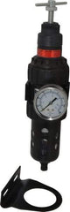 Parker - 3/8" NPT Port Intermediate 1 Piece Filter/Regulator FRL Unit - Polycarbonate Bowl, 55 SCFM, 150 Max psi, 10.38" High, Manual Drain - Exact Tool & Supply