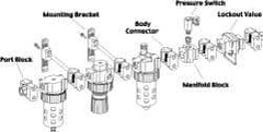 Parker - Nitrile FRL Modular Port Block Kit - Use with P3N - Exact Tool & Supply