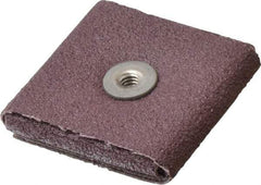 3M - 60 Grit, Medium Grade, Aluminum Oxide Square Pad - 2" Long x 2" Wide x 3/8" Thick, Cloth Backed, X Backing Weight, 12,000 Max RPM - Exact Tool & Supply