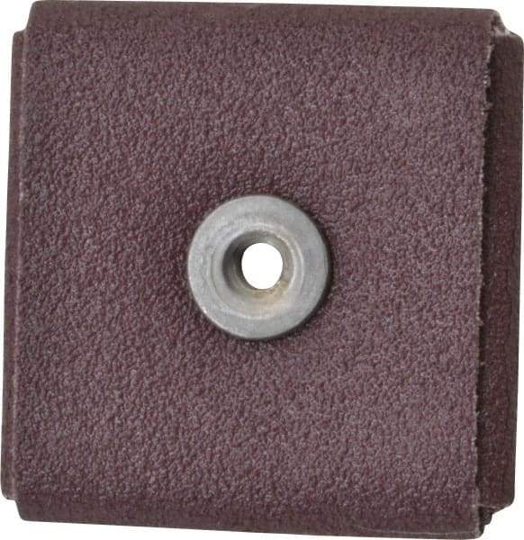 3M - 80 Grit, Medium Grade, Aluminum Oxide Square Pad - 2" Long x 2" Wide x 3/8" Thick, Cloth Backed, X Backing Weight, 12,000 Max RPM - Exact Tool & Supply