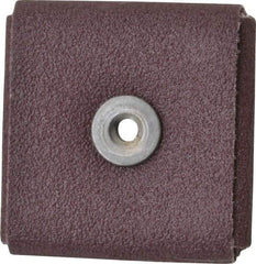 3M - 80 Grit, Medium Grade, Aluminum Oxide Square Pad - 2" Long x 2" Wide x 3/8" Thick, Cloth Backed, X Backing Weight, 12,000 Max RPM - Exact Tool & Supply