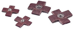 3M - 60 Grit, Medium Grade, Aluminum Oxide Cross Pad - 5" Long x 5" Wide x 1-1/2" Thick, Cloth Backed, X Backing Weight, 8 Ply, 10,000 Max RPM - Exact Tool & Supply