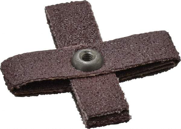 3M - 60 Grit, Medium Grade, Aluminum Oxide Cross Pad - 2" Long x 2" Wide x 1/2" Thick, Cloth Backed, X Backing Weight, 8 Ply, 18,000 Max RPM - Exact Tool & Supply