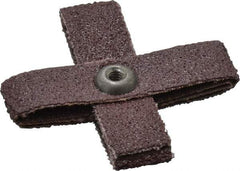 3M - 60 Grit, Medium Grade, Aluminum Oxide Cross Pad - 2" Long x 2" Wide x 1/2" Thick, Cloth Backed, X Backing Weight, 8 Ply, 18,000 Max RPM - Exact Tool & Supply