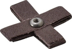 3M - 80 Grit, Medium Grade, Aluminum Oxide Cross Pad - 2" Long x 2" Wide x 1/2" Thick, Cloth Backed, X Backing Weight, 8 Ply, 18,000 Max RPM - Exact Tool & Supply