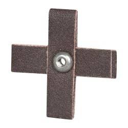 3M - 120 FEPA Grit, Fine Grade, Aluminum Oxide Cross Pad - 2" Long x 2" Wide x 1/2" Thick, Cloth Backed, X Backing Weight, 8 Ply, 18,000 Max RPM - Exact Tool & Supply