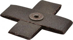 3M - 80 Grit, Medium Grade, Aluminum Oxide Cross Pad - 3" Long x 3" Wide x 1" Thick, Cloth Backed, X Backing Weight, 8 Ply, 18,000 Max RPM - Exact Tool & Supply