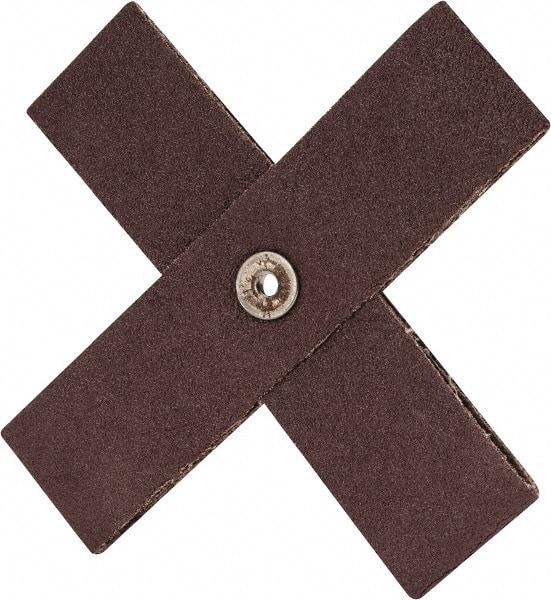3M - 60 Grit, Medium Grade, Aluminum Oxide Cross Pad - 6" Long x 6" Wide x 1-1/2" Thick, Cloth Backed, X Backing Weight, 8 Ply, 9,000 Max RPM - Exact Tool & Supply