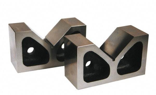 SPI - 1" Max Capacity, 90° Angle, Cast Iron V-Block - 2" Long x 1" Wide x 1-1/4" High, Sold as Matched Pair - Exact Tool & Supply