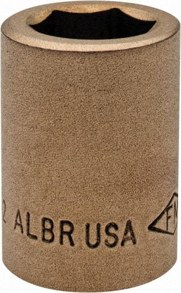Ampco - 21/32", 1/2" Drive, Standard Hand Socket - 6 Points, 1-7/16" OAL, Aluminum Bronze - Exact Tool & Supply