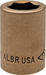 Ampco - 21/32", 1/2" Drive, Standard Hand Socket - 6 Points, 1-7/16" OAL, Aluminum Bronze - Exact Tool & Supply