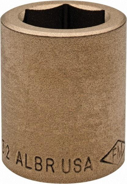 Ampco - 25/32", 1/2" Drive, Standard Hand Socket - 6 Points, 1-7/16" OAL, Aluminum Bronze - Exact Tool & Supply