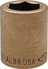 Ampco - 25/32", 1/2" Drive, Standard Hand Socket - 6 Points, 1-7/16" OAL, Aluminum Bronze - Exact Tool & Supply