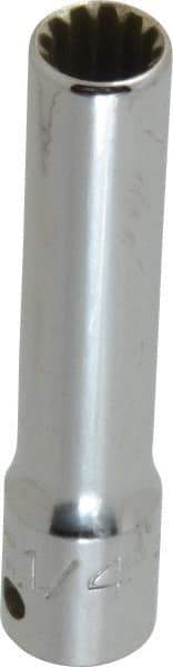 Proto - 1/4" Drive, 1/4" Socket, Spline Socket - 12 Points, 2" OAL - Exact Tool & Supply