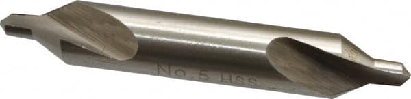 Interstate - #5 Plain Cut 60° Incl Angle High Speed Steel Combo Drill & Countersink - Exact Tool & Supply