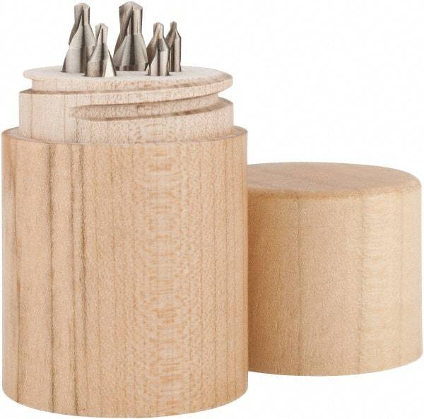 Keo - 5 Piece, #1 to 5, Plain Edge, High Speed Steel Combo Drill & Countersink Set - 60° Incl Angle, Double End - Exact Tool & Supply