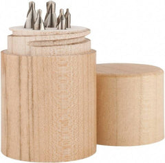 Keo - 5 Piece, #1 to 5, Plain Edge, High Speed Steel Combo Drill & Countersink Set - 60° Incl Angle, Double End - Exact Tool & Supply