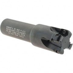 Kennametal - 1" Cut Diam, 0.357" Max Depth of Cut, 3/4" Shank Diam, 121.41mm OAL, Indexable Square Shoulder End Mill - AD.T 1035 Inserts, Weldon Shank, 0° Lead Angle, Through Coolant - Exact Tool & Supply